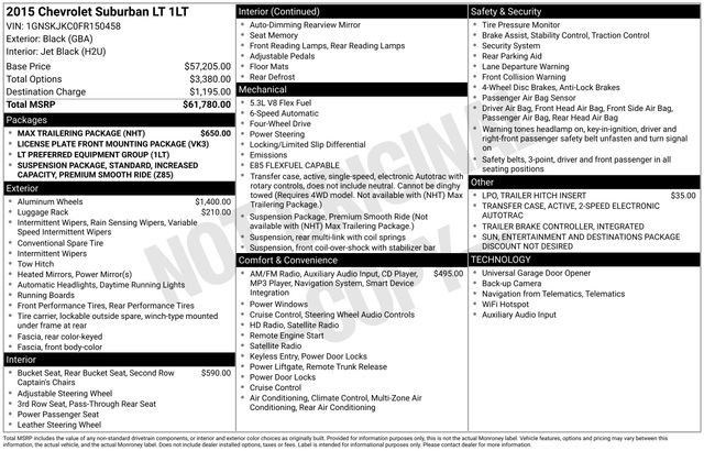 Used 2015 Chevrolet Suburban LT w/ Max Trailering Package image 32