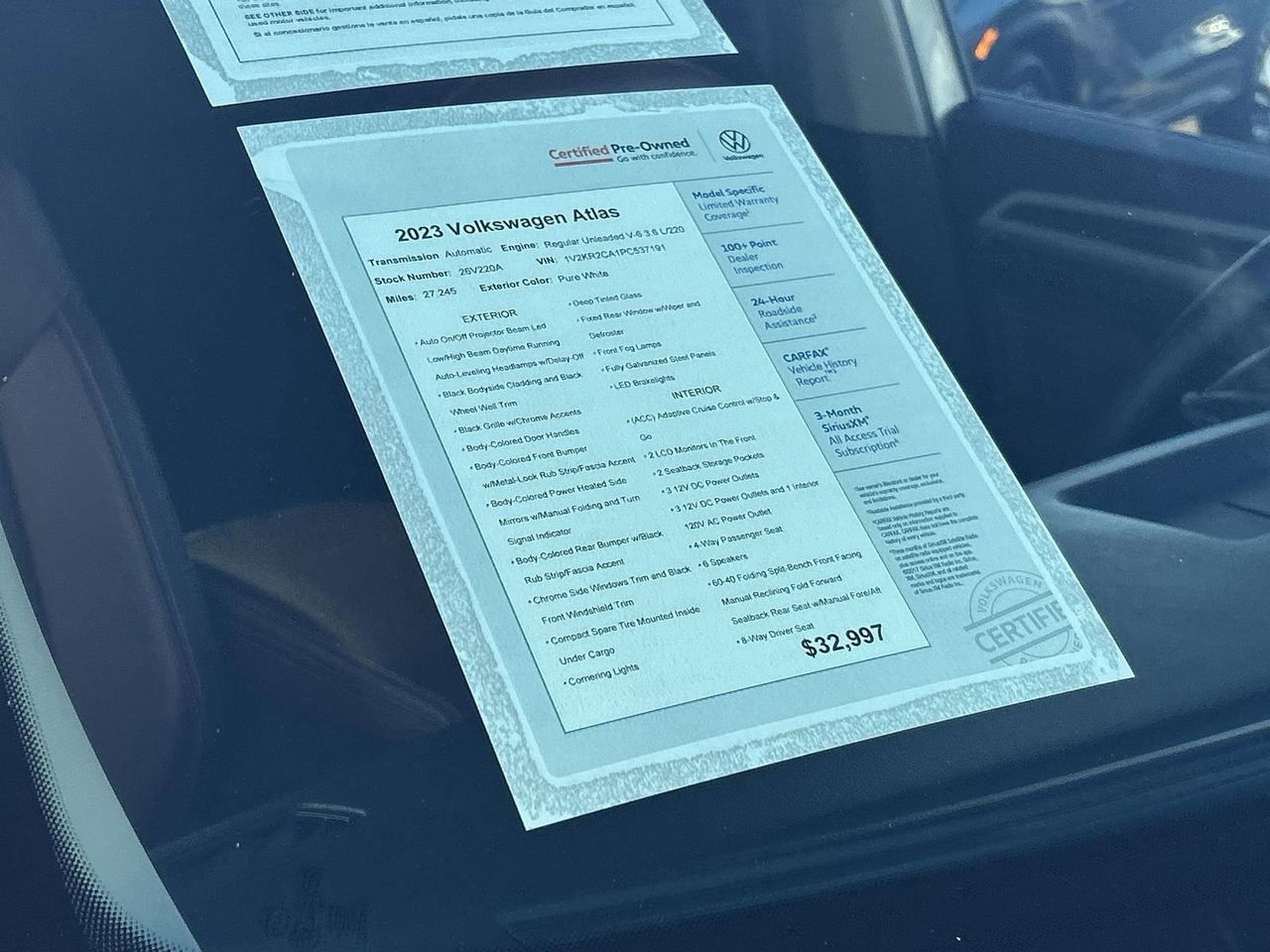 Certified 2023 Volkswagen Atlas SE w/ Panoramic Sunroof Package image 6