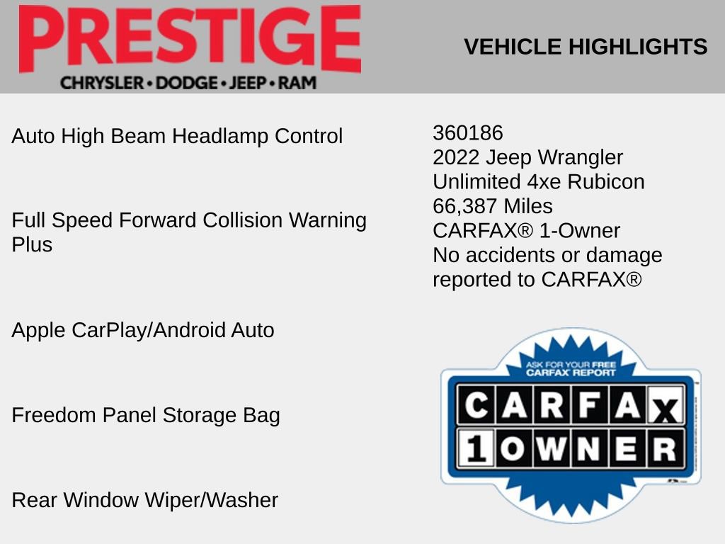 Used 2022 Jeep Wrangler Unlimited Rubicon 4xe AWD/4WD image 6