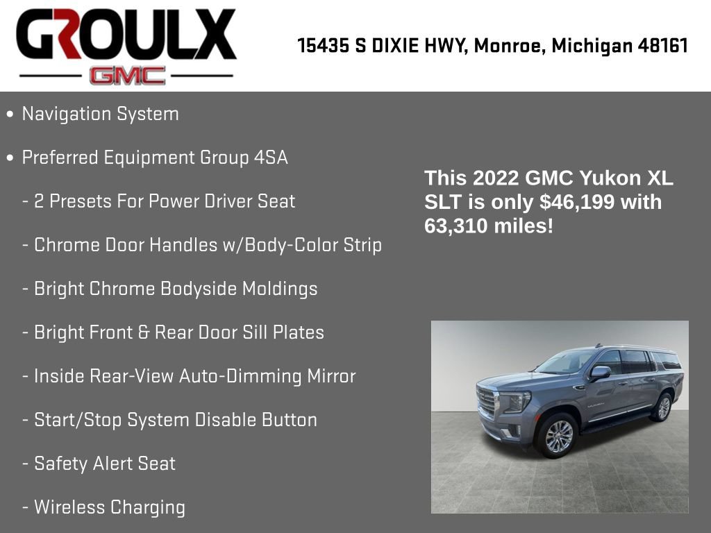 Used 2022 GMC Yukon XL SLT w/ SLT Luxury Package AWD/4WD image 8