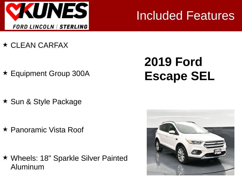 Used 2019 Ford Escape SEL w/ Sun & Style Package FWD image 3