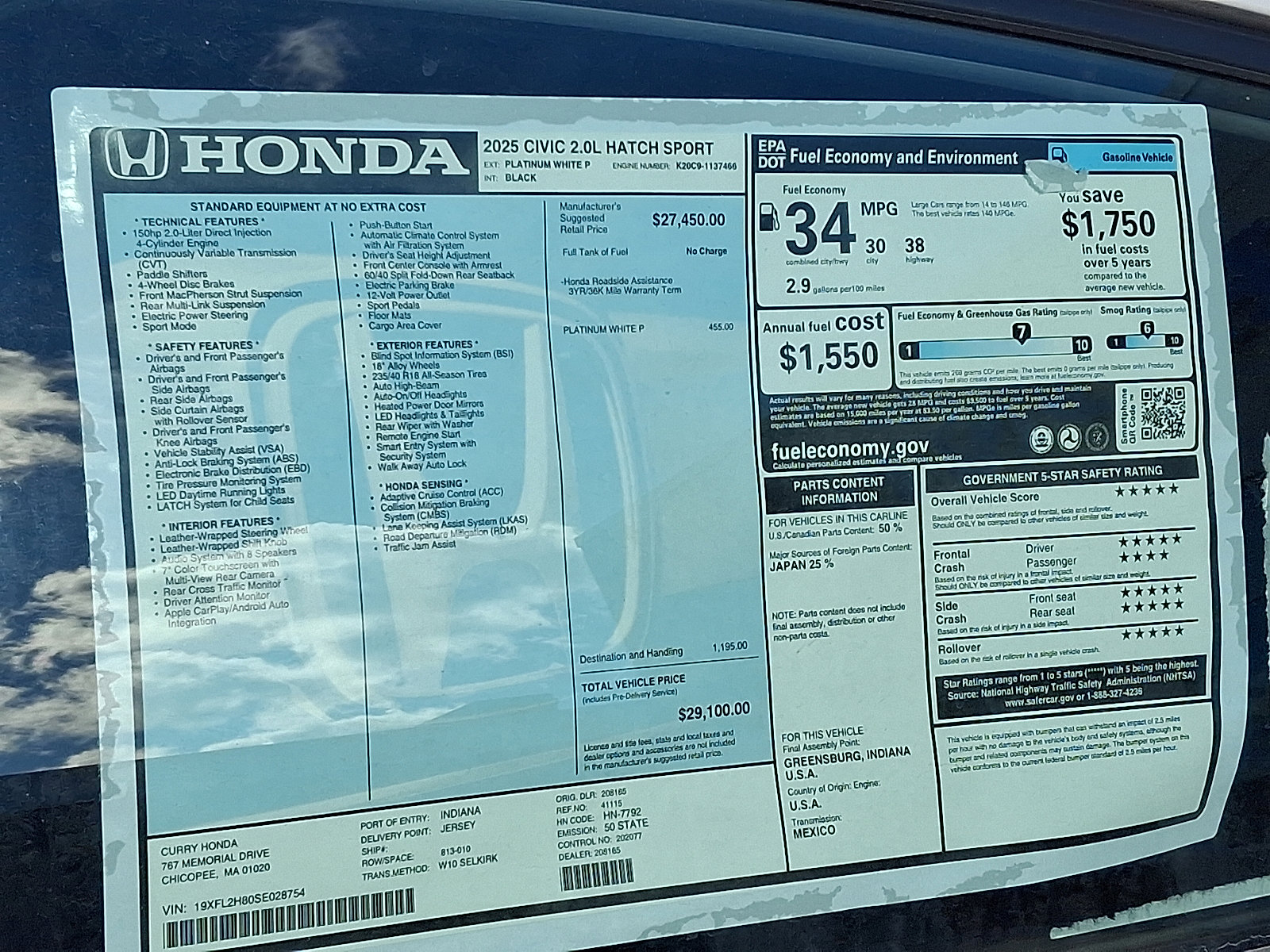 New 2025 Honda Civic Sport image 11