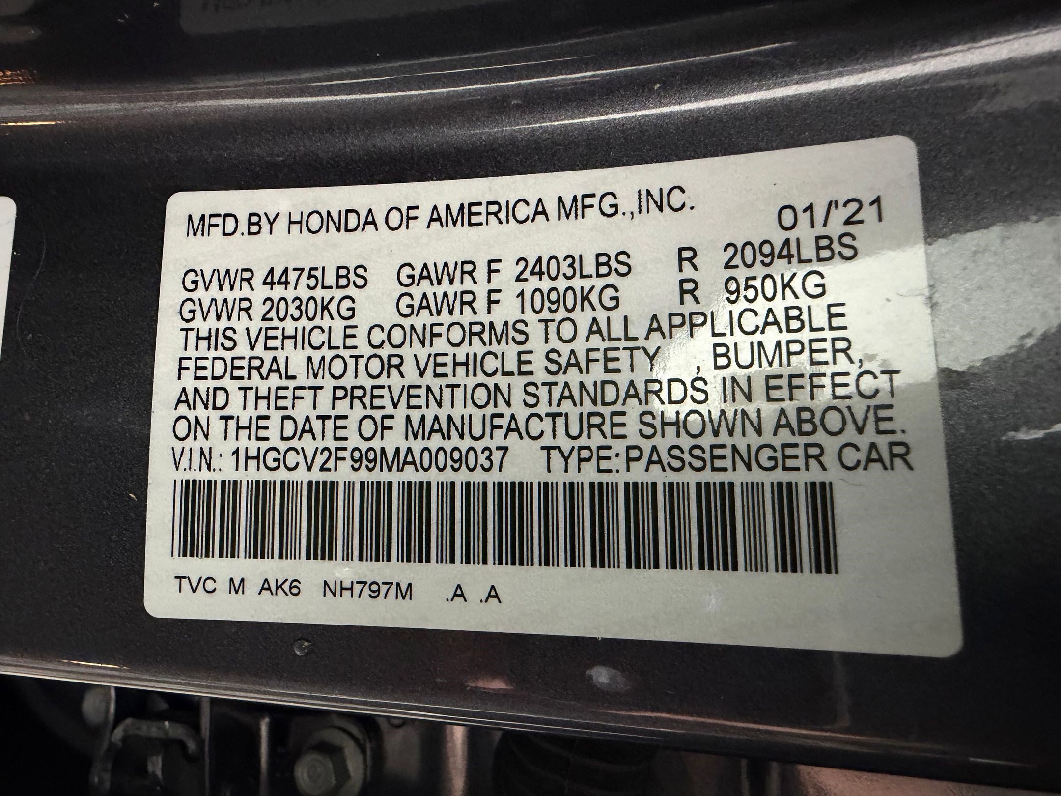 Certified 2021 Honda Accord Touring image 17
