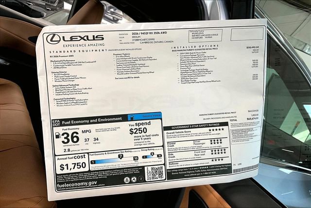 New 2026 Lexus RX 350 image 14