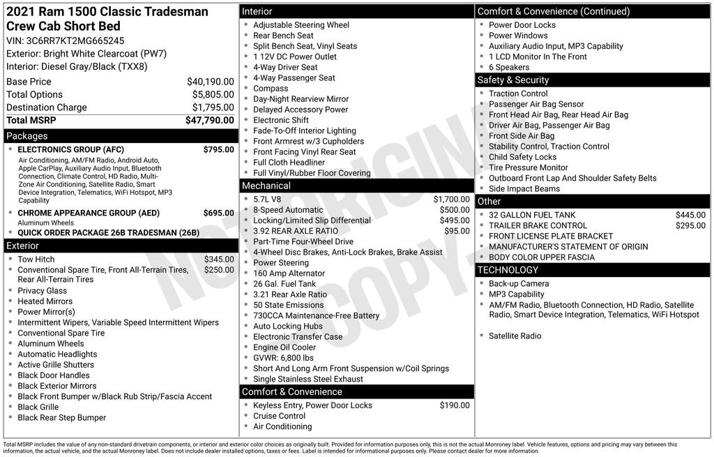 Used 2021 RAM 1500 Tradesman w/ Electronics Group image 12