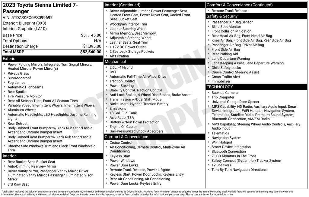 Used 2023 Toyota Sienna Limited AWD/4WD image 12
