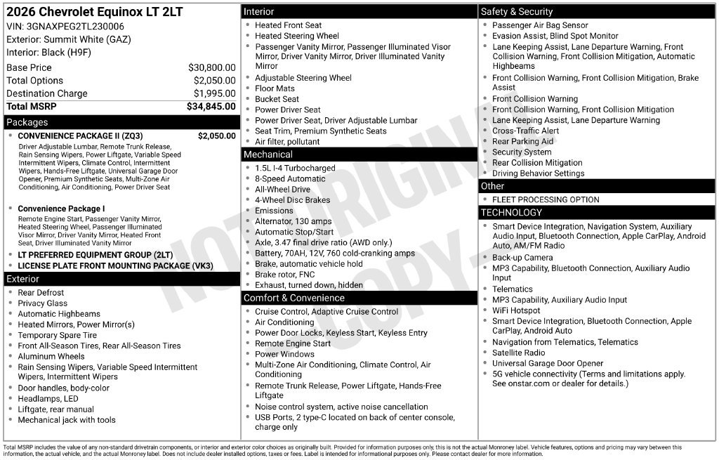 Used 2026 Chevrolet Equinox LT w/ Convenience Package II AWD/4WD image 3