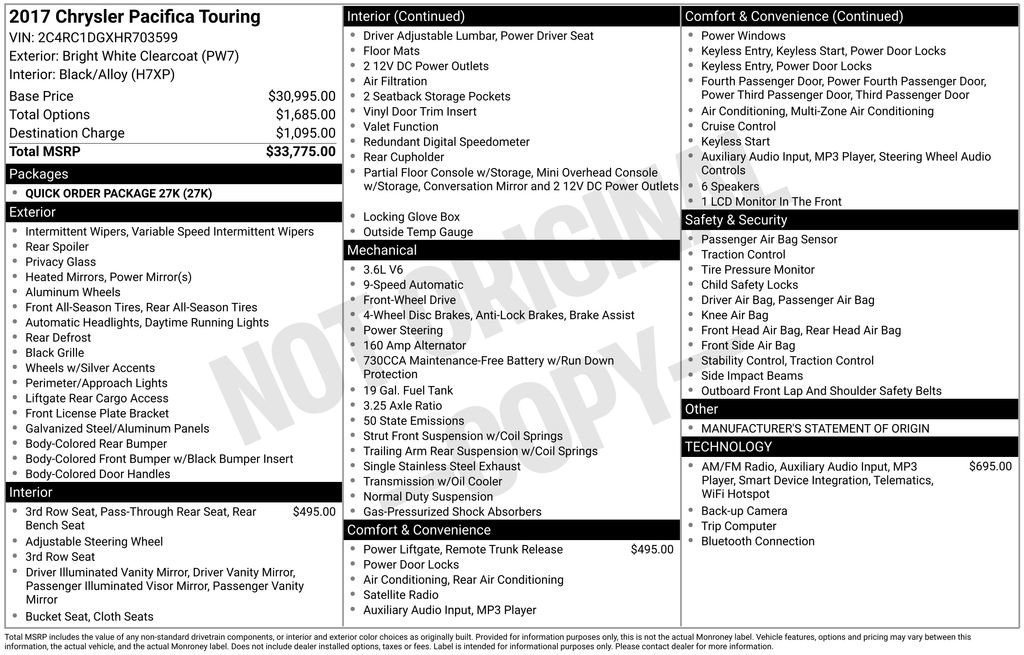 Used 2017 Chrysler Pacifica Touring image 11