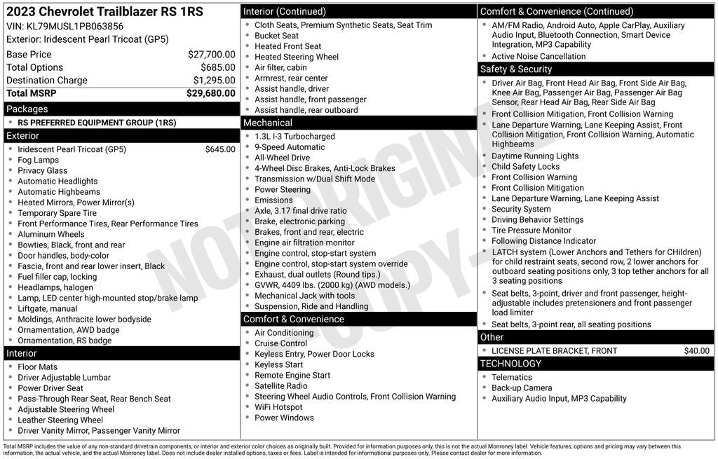 Used 2023 Chevrolet TrailBlazer RS AWD/4WD image 31