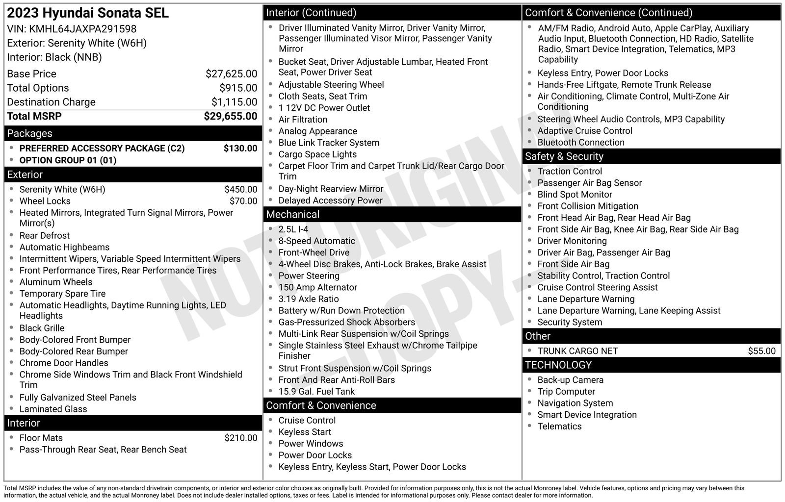 Used 2023 Hyundai Sonata SEL w/ Preferred Accessory Package FWD image 4