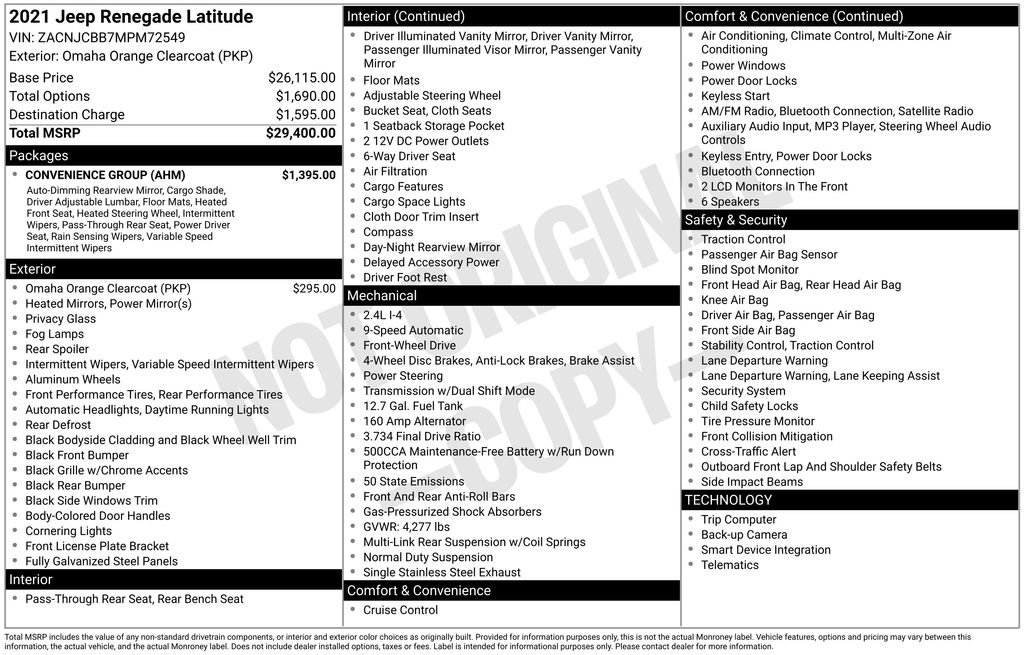 Used 2021 Jeep Renegade Latitude w/ Convenience Group image 15