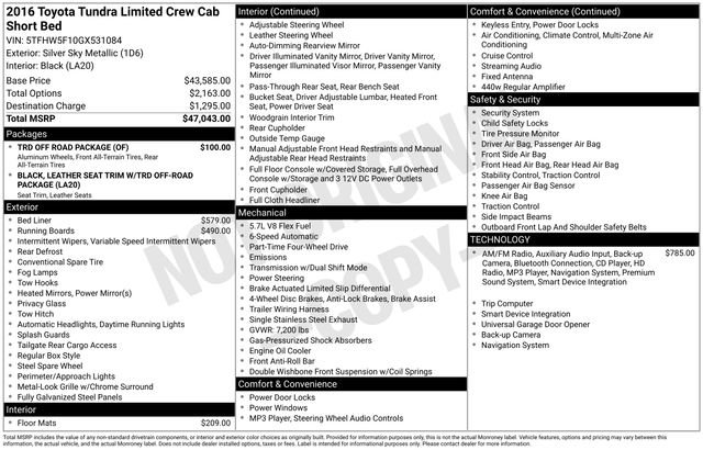 Used 2016 Toyota Tundra Limited w/ TRD Off Road Package image 13