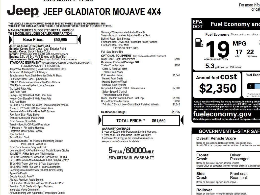 Used 2023 Jeep Gladiator Mojave w/ Cold Weather Group image 2