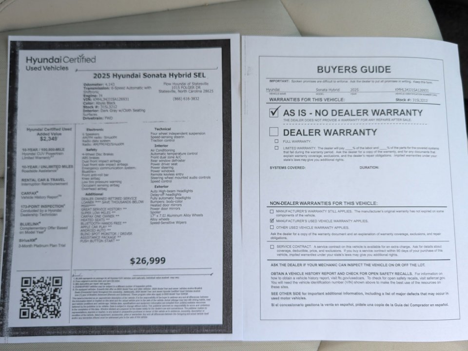 Certified 2025 Hyundai Sonata SEL FWD image 33
