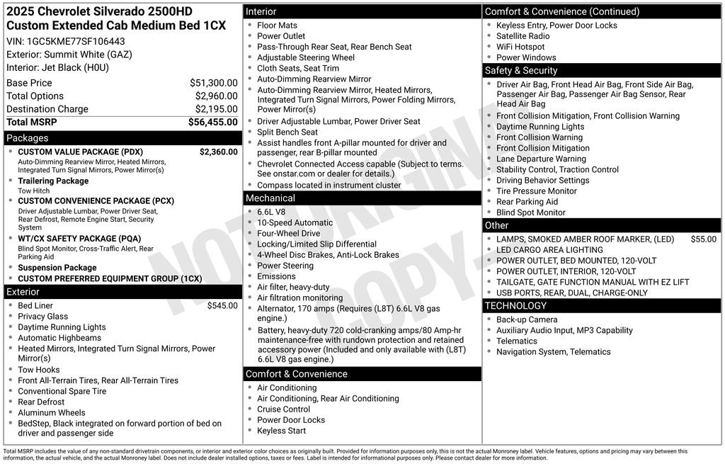 Used 2025 Chevrolet Silverado 2500 Custom w/ Custom Value Package AWD/4WD image 49