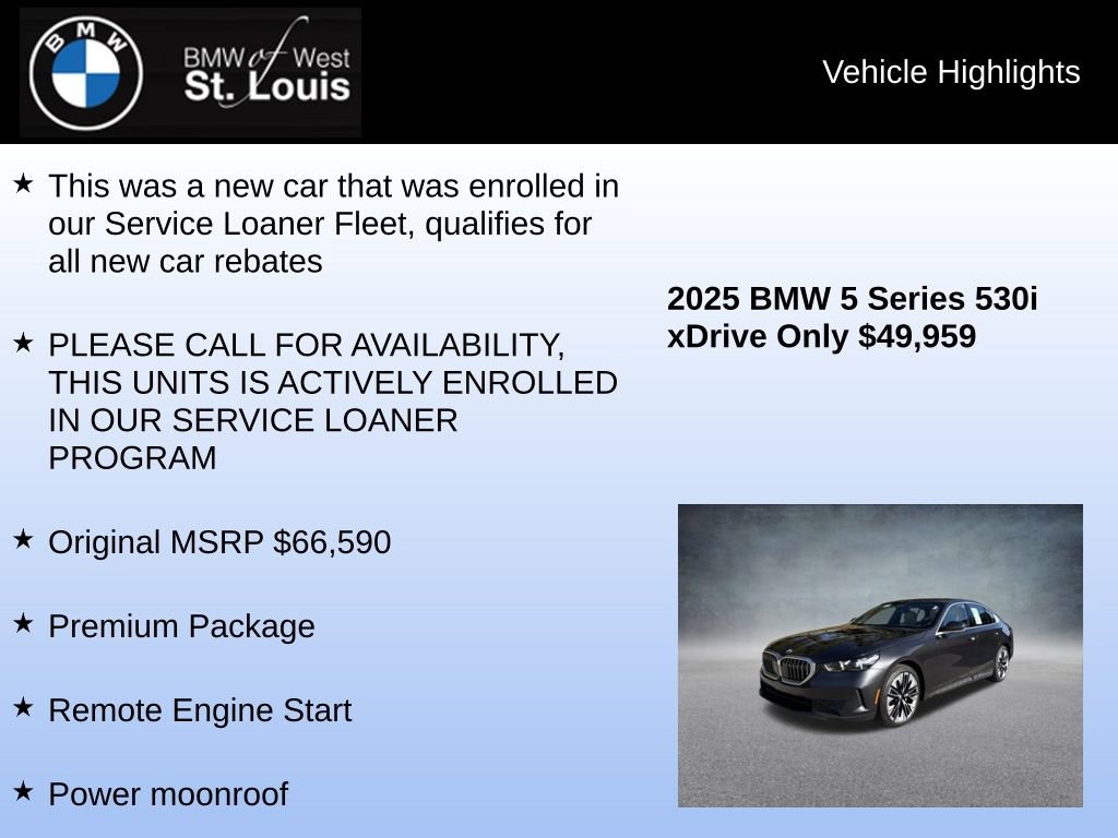 Used 2025 BMW 530i xDrive w/ Premium Package image 8