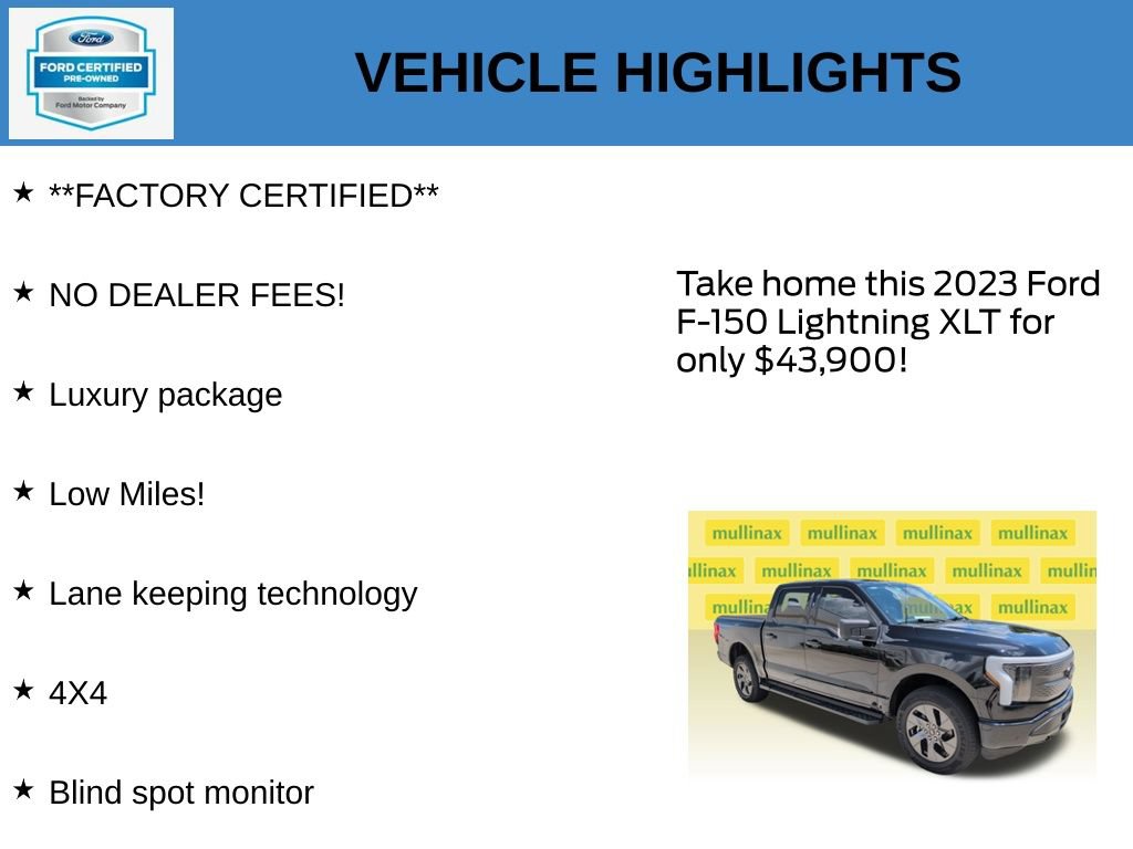 Certified 2023 Ford F150 Lightning XLT w/ Equipment Group 312A High AWD/4WD image 11