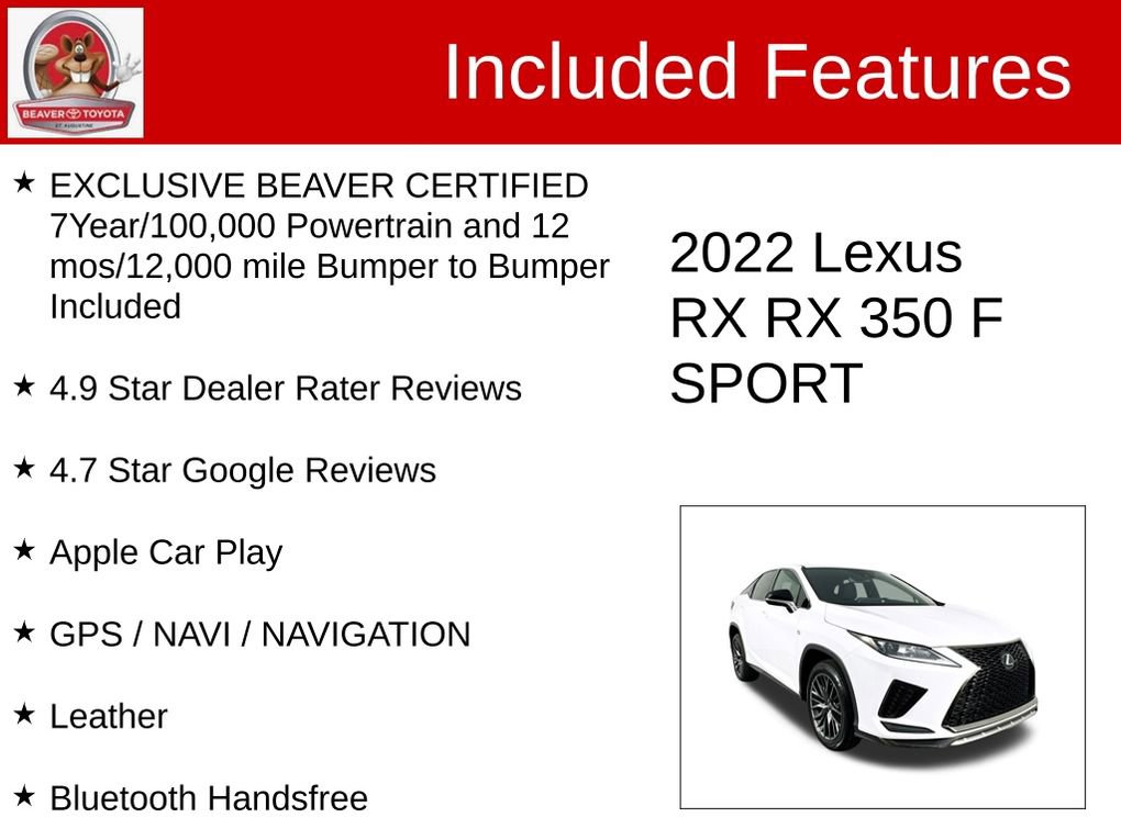 Used 2022 Lexus RX 350 F Sport image 4