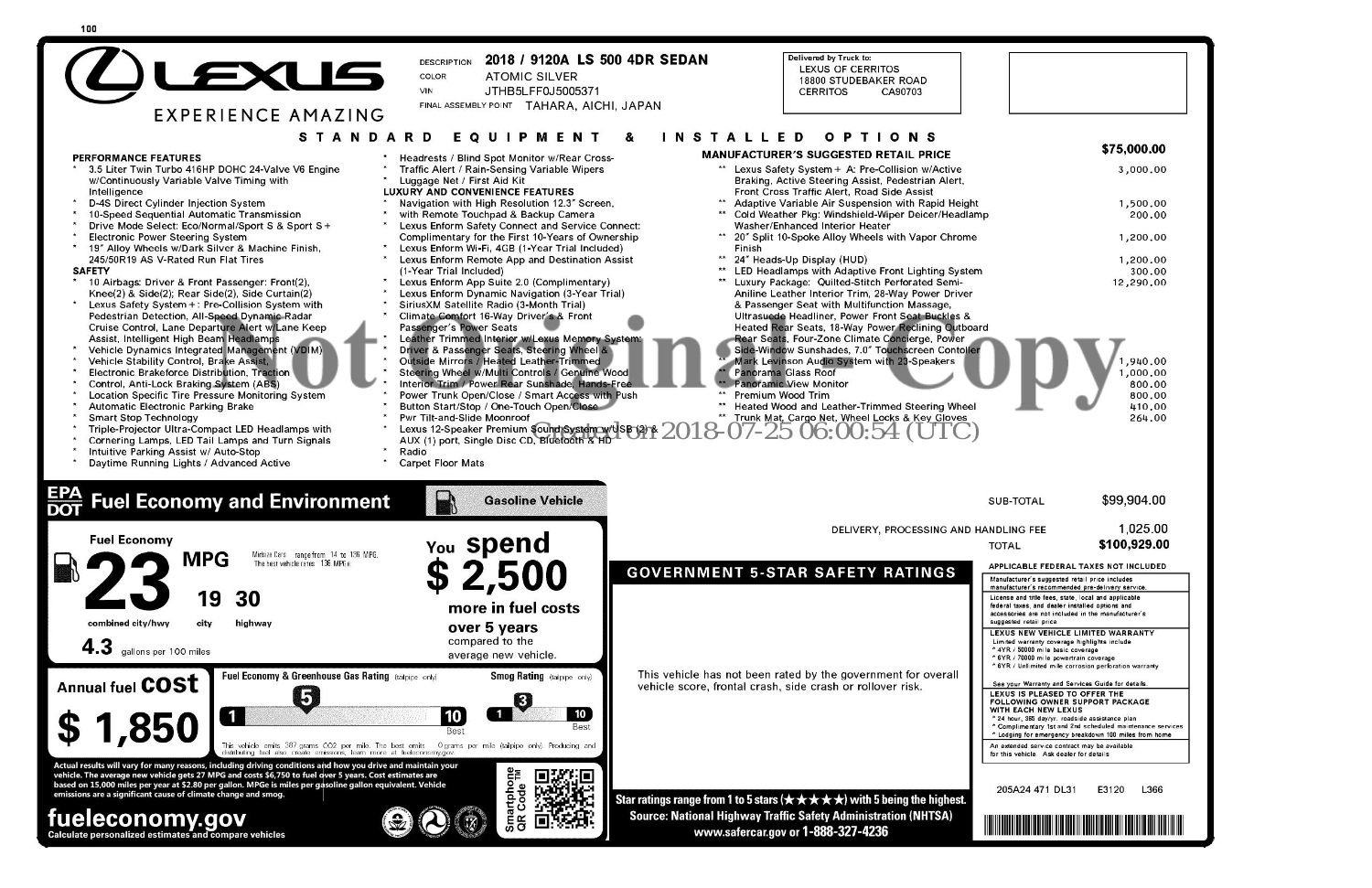 Used 2018 Lexus LS 500 w/ Luxury Package image 4