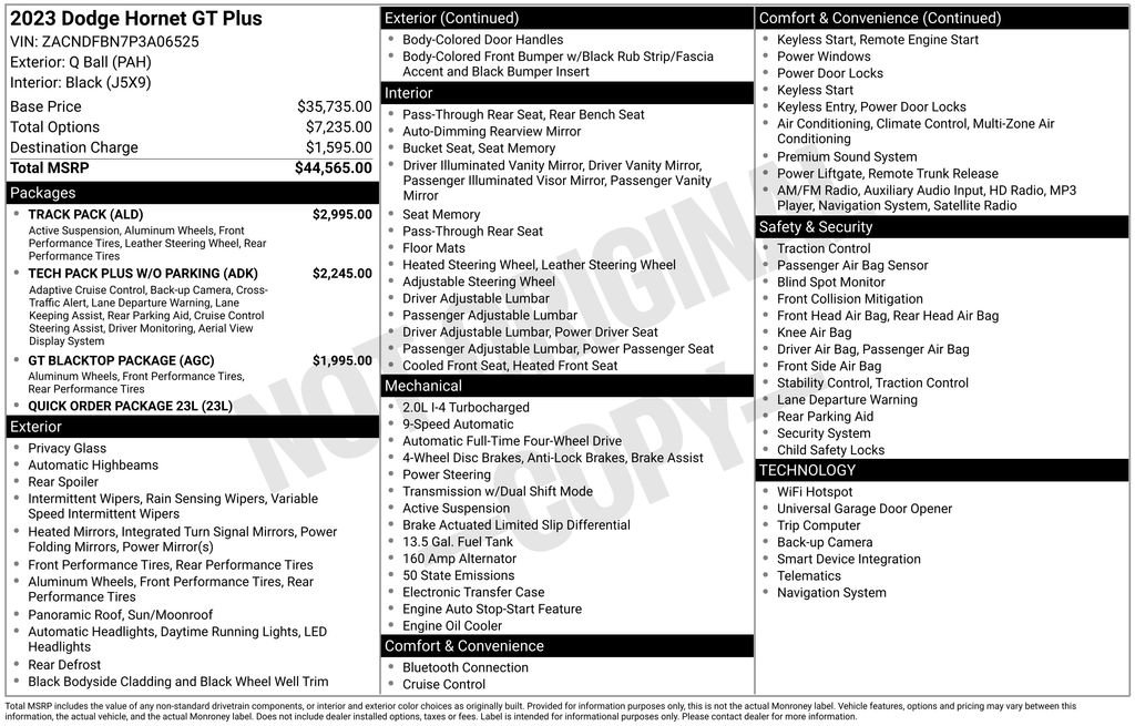 New 2023 Dodge Hornet GT Plus w/ Track Pack AWD/4WD image 5