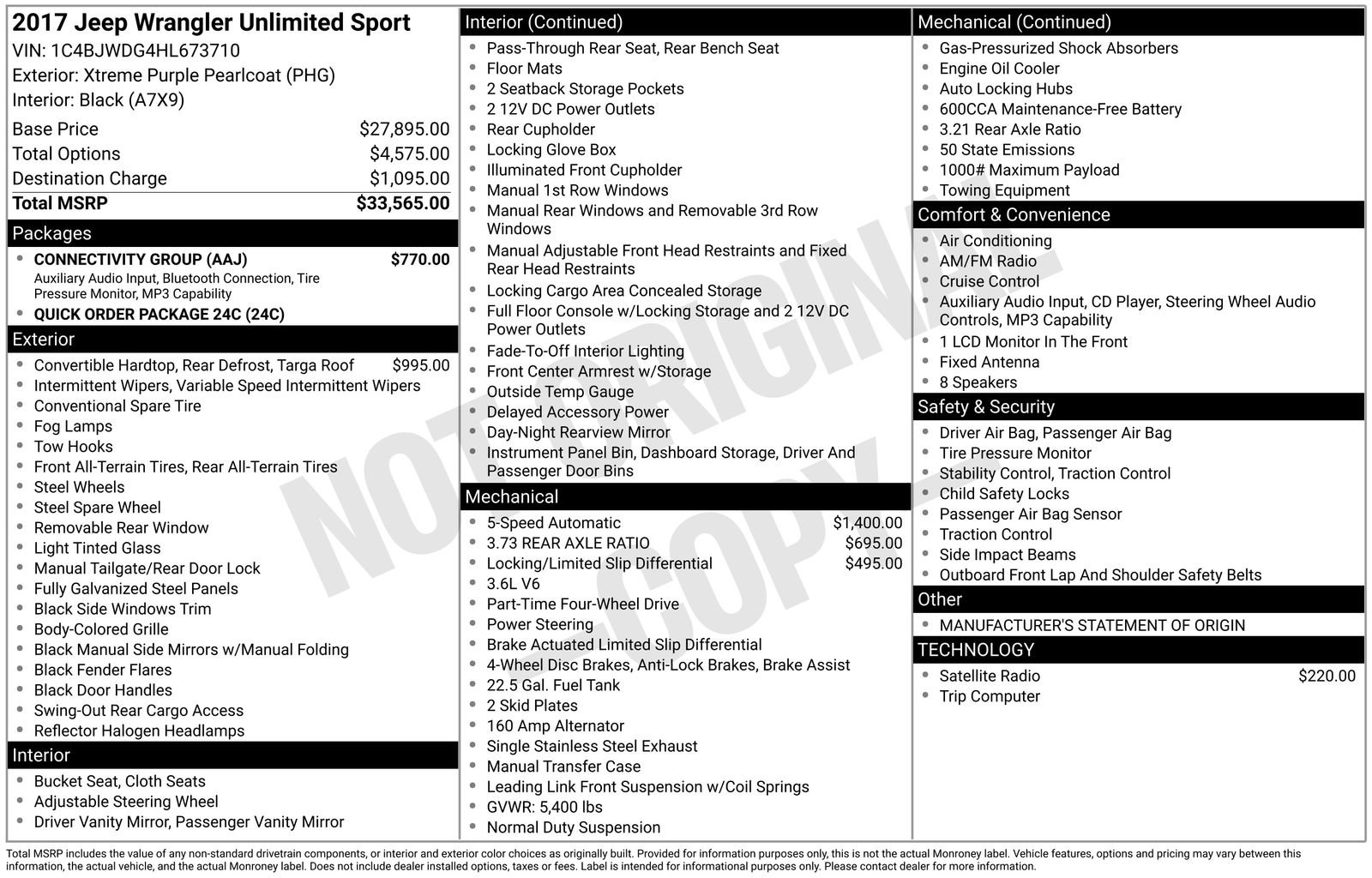 Used 2017 Jeep Wrangler Unlimited Sport w/ Connectivity Group image 14