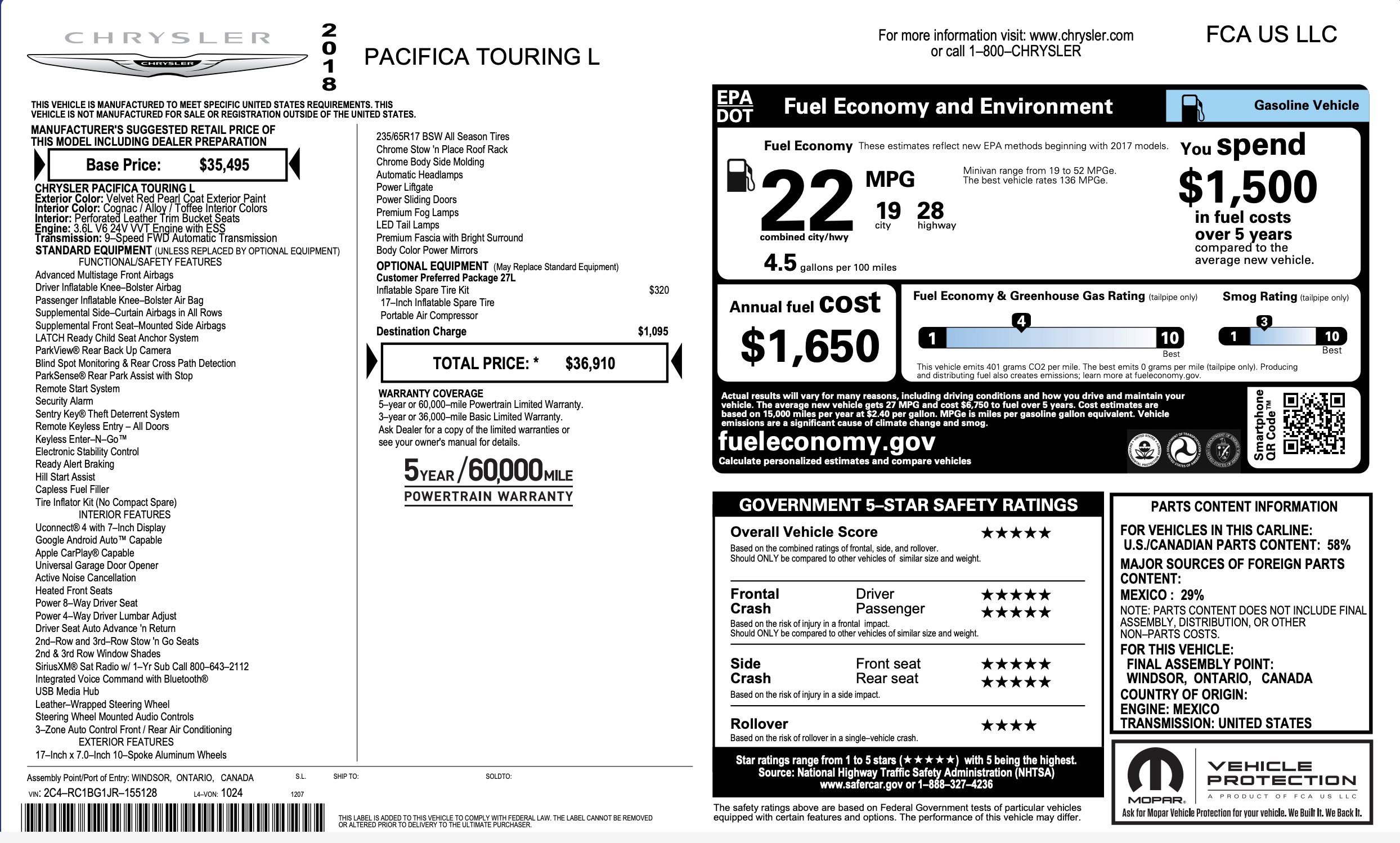 Used 2018 Chrysler Pacifica Touring-L image 4