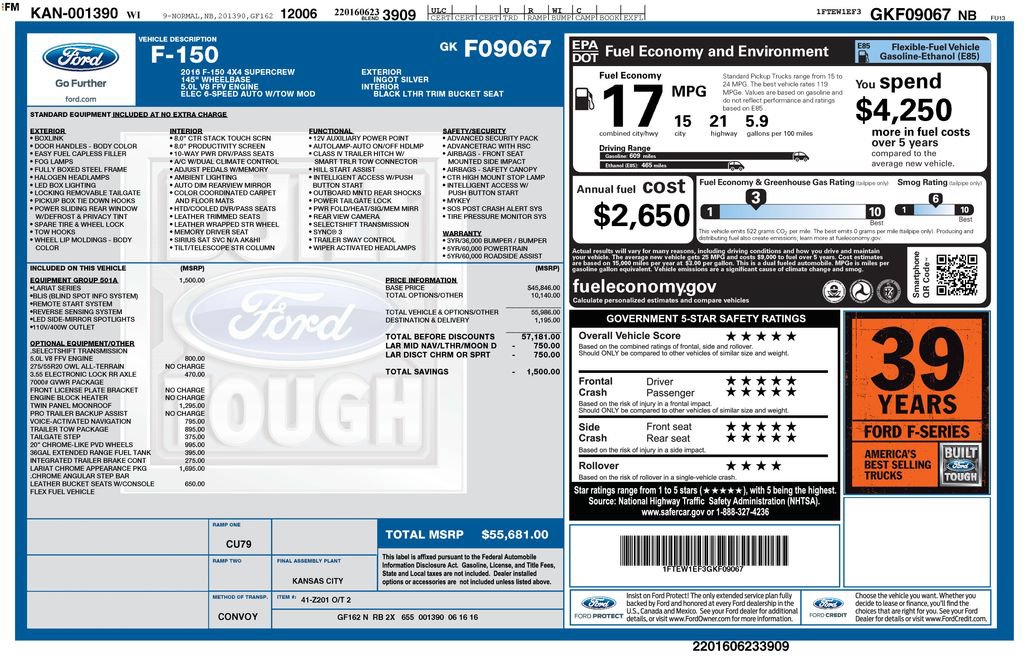 Used 2016 Ford F150 Lariat AWD/4WD image 36