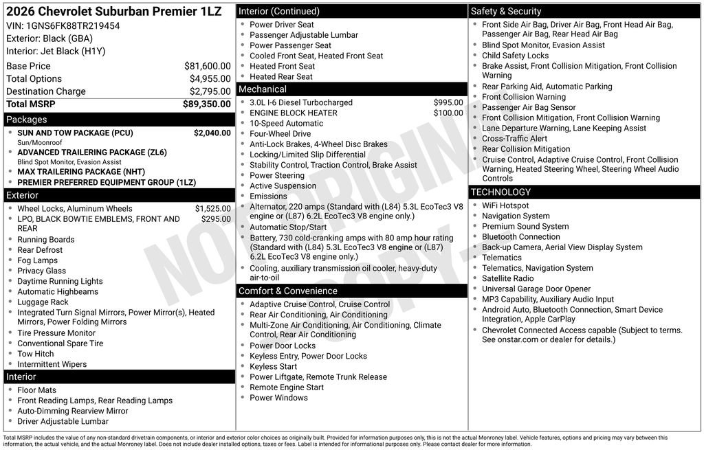 Certified 2026 Chevrolet Suburban Premier w/ Sun And Tow Package AWD/4WD image 40