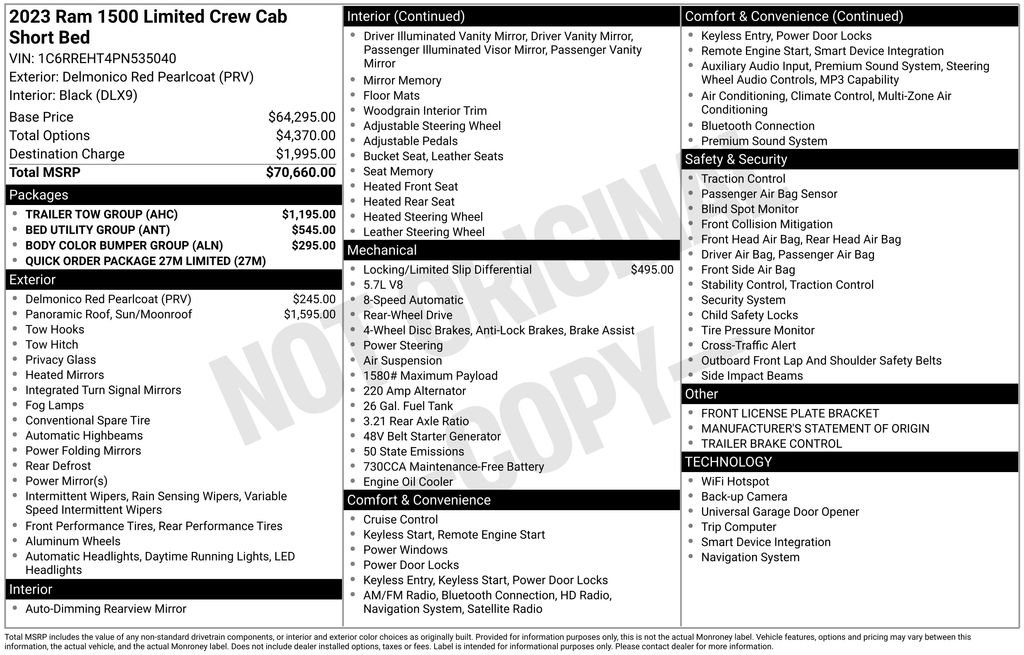 Used 2023 RAM 1500 Limited w/ Trailer Tow Group RWD image 43