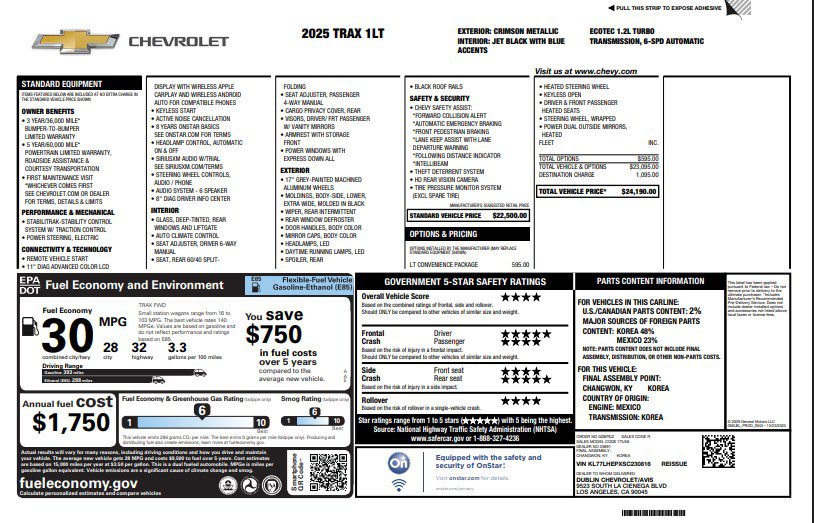 Used 2025 Chevrolet Trax LT w/ LT Convenience Package image 4