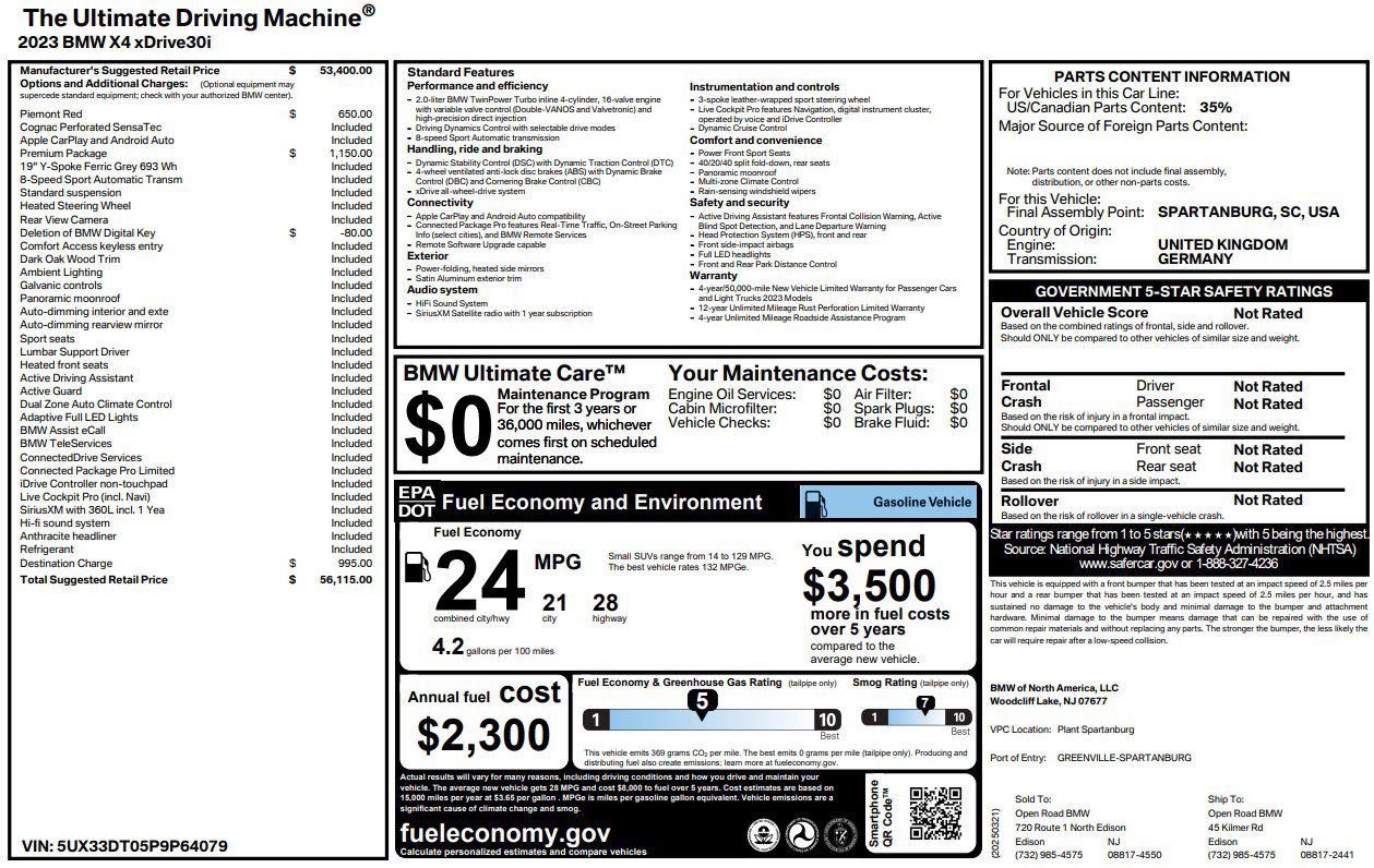 Used 2023 BMW X4 xDrive30i w/ Premium Package image 2