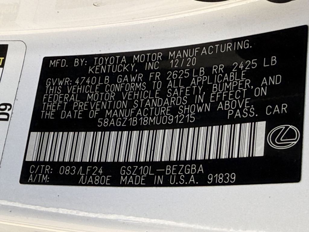 Used 2021 Lexus ES 350 F Sport w/ Accessory Package FWD image 33