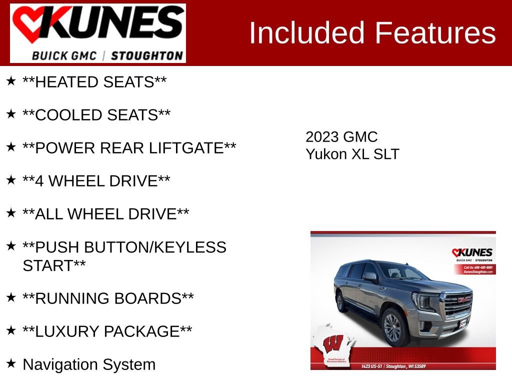Used 2023 GMC Yukon XL SLT w/ SLT Premium Package AWD/4WD image 3