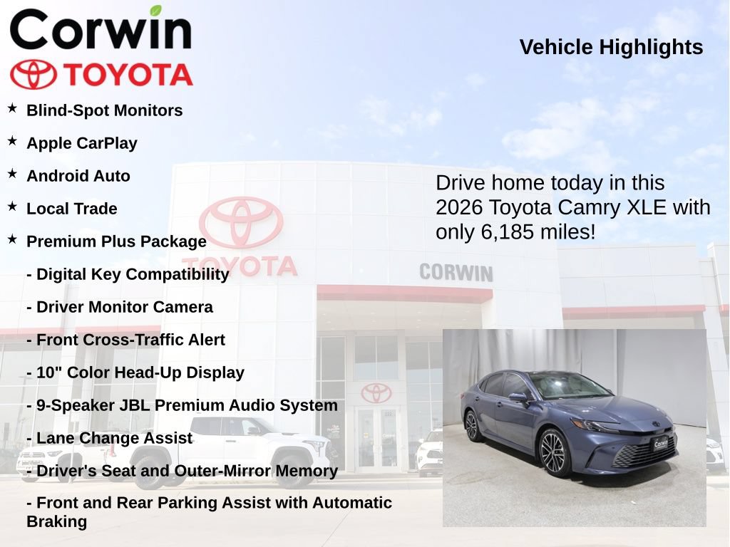 Used 2026 Toyota Camry XLE w/ Premium Plus Package FWD image 7