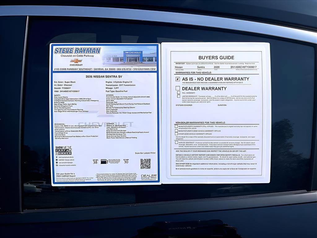 Used 2026 Nissan Sentra SV w/ Floor Mat Package FWD image 26