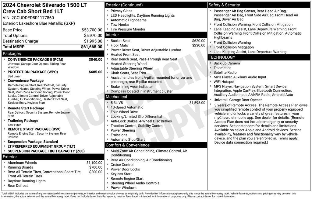 Used 2024 Chevrolet Silverado 1500 LT w/ Convenience Package II AWD/4WD image 6