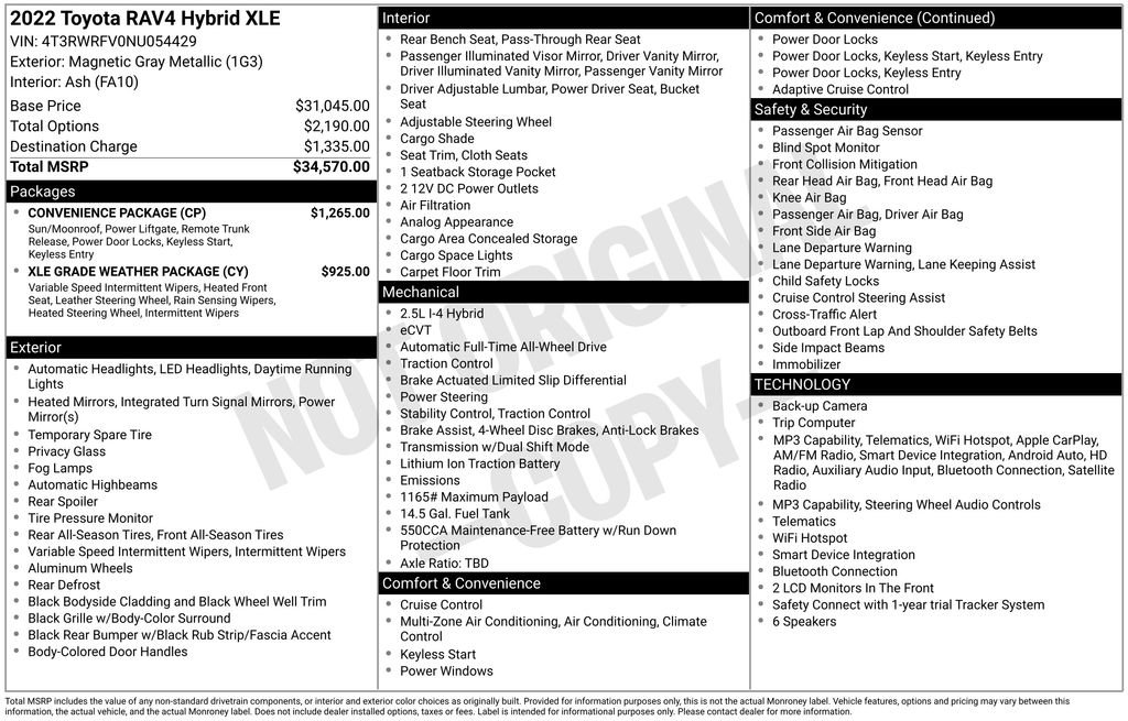 Used 2022 Toyota RAV4 XLE w/ Convenience Package AWD/4WD image 17