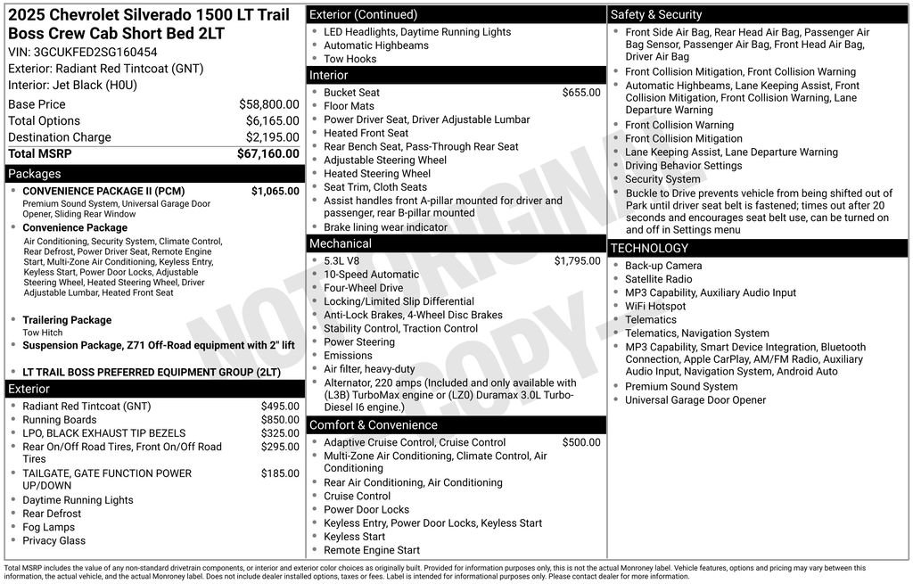 Used 2025 Chevrolet Silverado 1500 LT Trail Boss w/ Convenience Package II AWD/4WD image 29