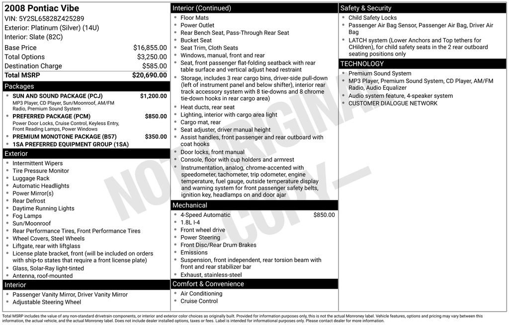 Used 2008 Pontiac Vibe w/ Sun And Sound Package FWD image 28