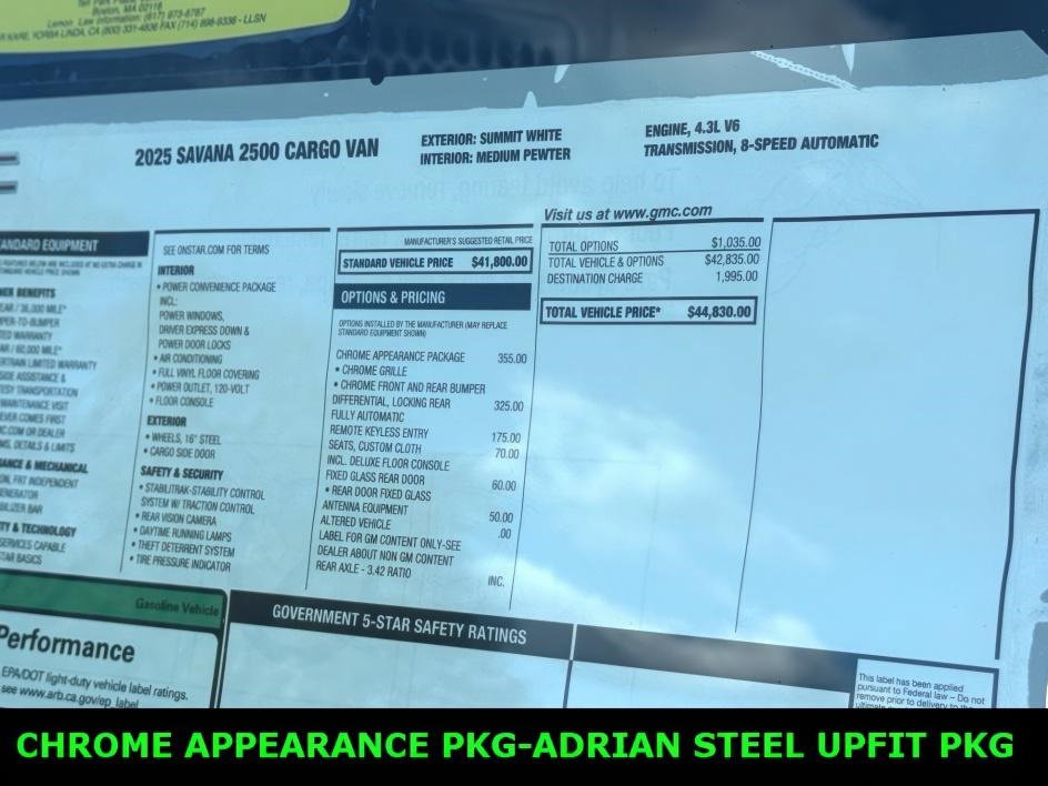 New 2025 GMC Savana 2500 w/ Chrome Appearance Package image 17