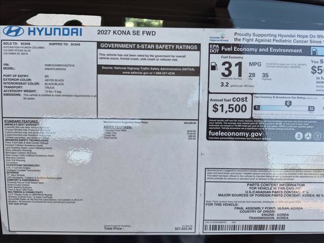 New 2027 Hyundai Kona SE FWD image 17