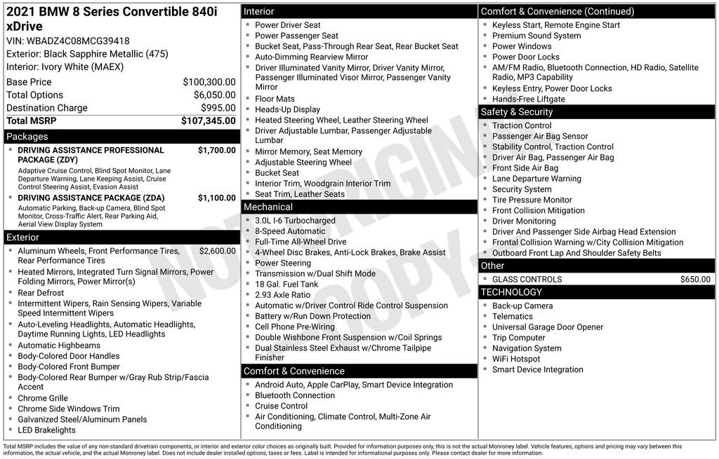 Used 2021 BMW 840i xDrive Convertible image 41