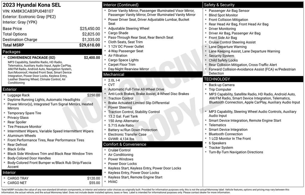 Certified 2023 Hyundai Kona SEL w/ Convenience Package AWD/4WD image 35