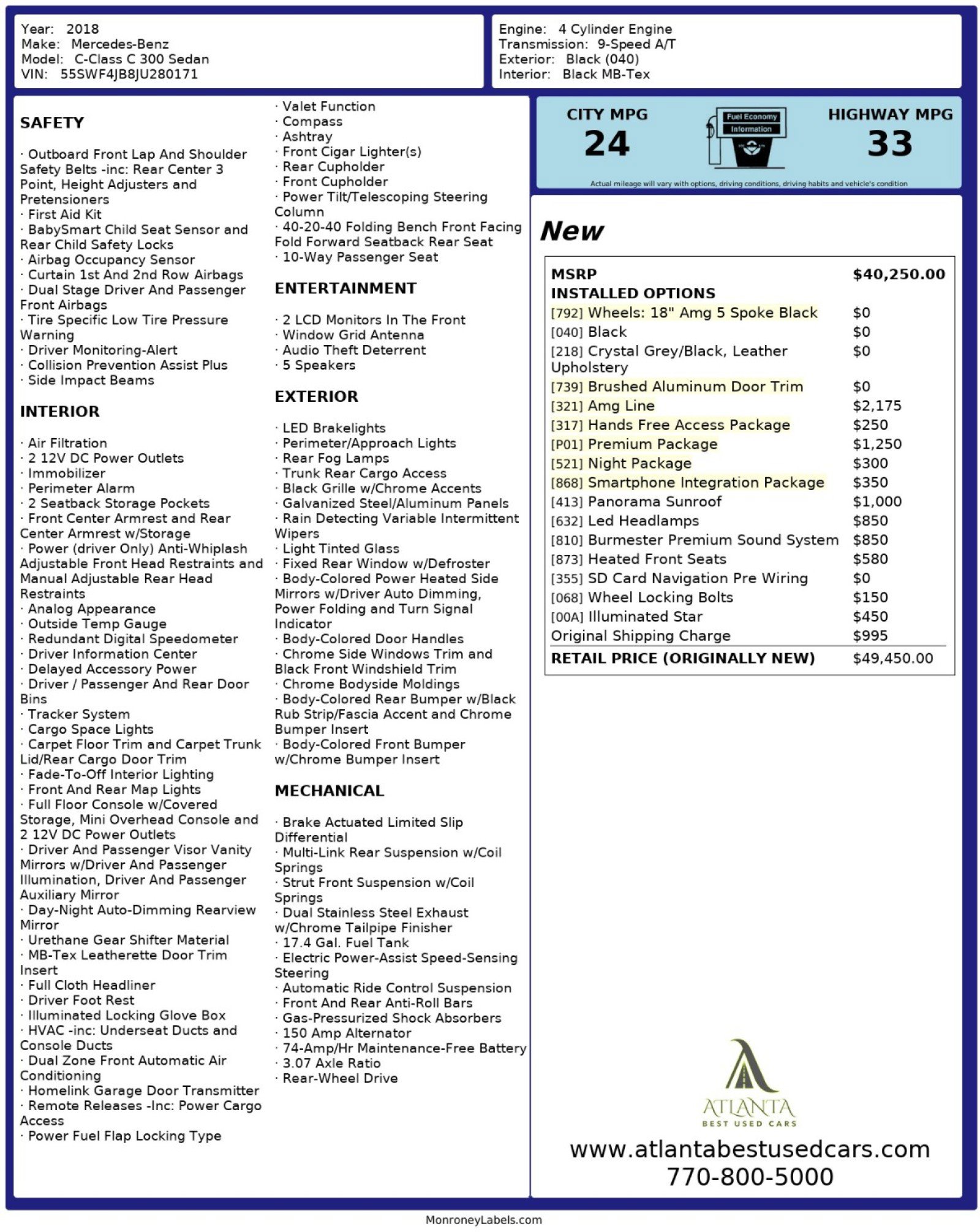 Used 2018 Mercedes-Benz C 300 Sedan image 52