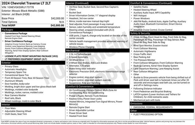 Used 2024 Chevrolet Traverse LT image 2