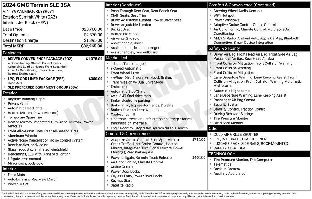 Certified 2024 GMC Terrain SLE w/ Driver Convenience Package FWD image 7
