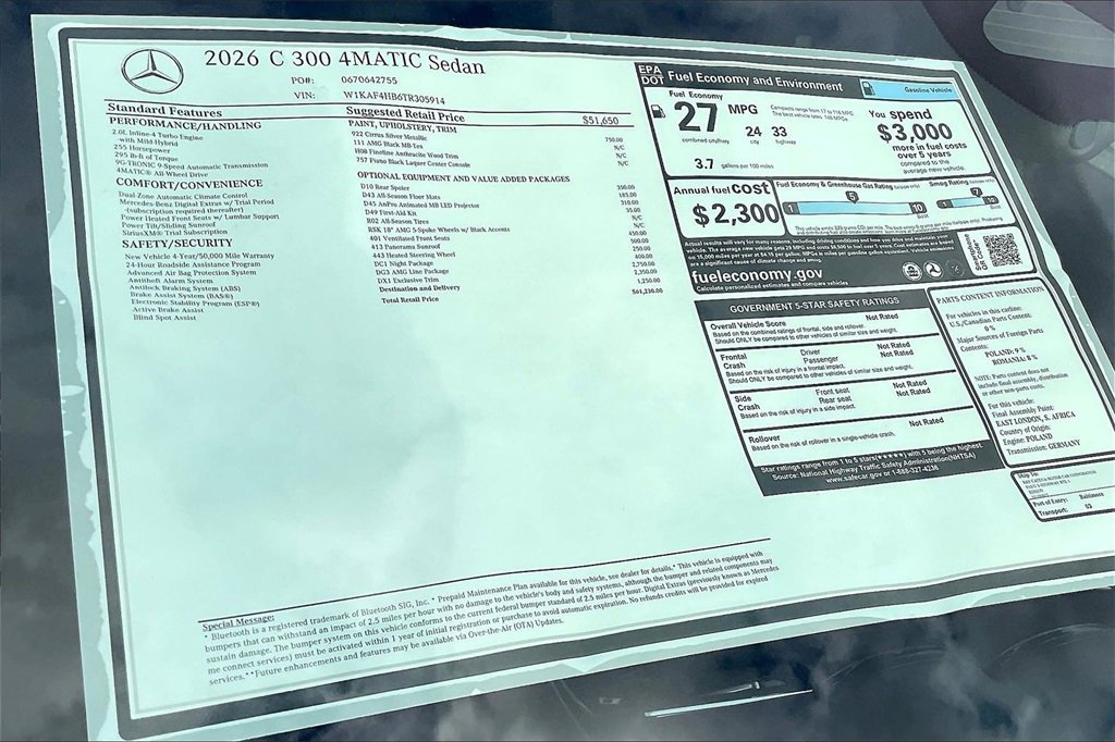 New 2026 Mercedes-Benz C 300 4MATIC Sedan image 13