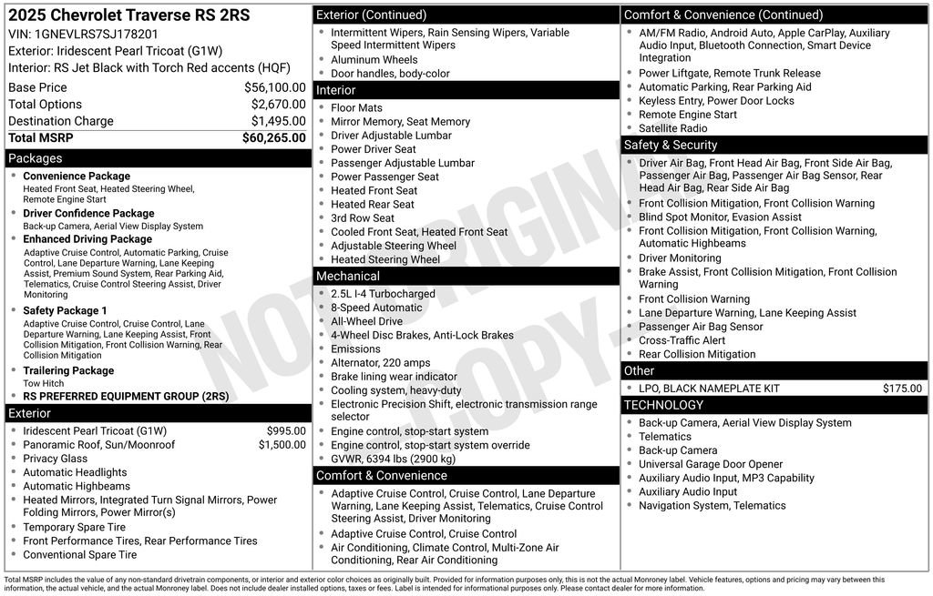 Used 2025 Chevrolet Traverse RS AWD/4WD image 5