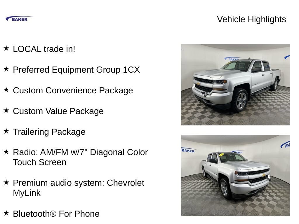 Used 2018 Chevrolet Silverado 1500 Custom w/ Custom Value Package image 4