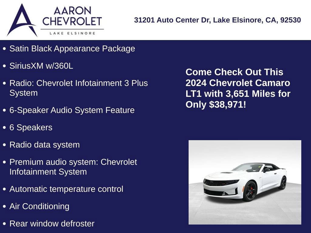 Used 2024 Chevrolet Camaro LT w/ RS Package image 5